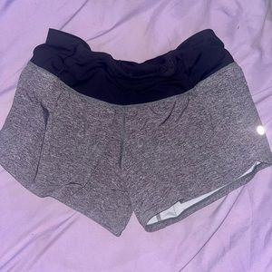 lululemon heathered gray speed up shorts